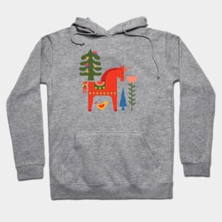 Scandinavian Inspired Christmas - Red + Green Hoodie